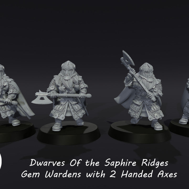 Dwarves of the Saphire Ridges Gemwardens with 2 handed Axes