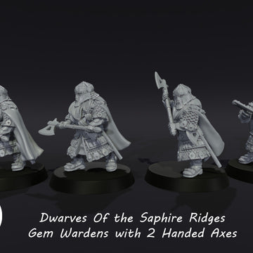 Dwarves of the Saphire Ridges Gemwardens with 2 handed Axes