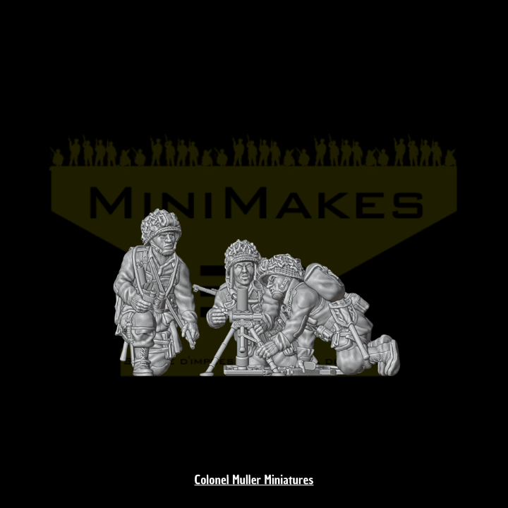 US Paratroopers D-day light Mortar Team Firing