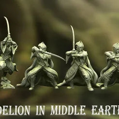 DarkWood elf warrior with 2 handed swords