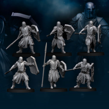 North Human Warriors with spear and shield