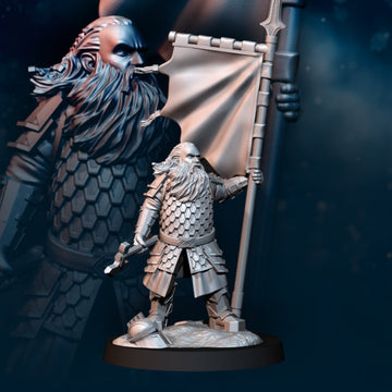 Silver Goat Dwarf Banner