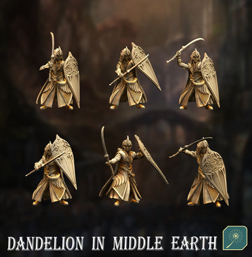 Golden Wood Elf Warriors with sword and shield